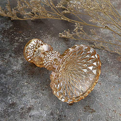 OwnMy Gold Glass Taper Candle Holders Decorative Glass Candlestick Holders | 2PCS Modern Glass Taper Candle Stands, Glass Taper Candlestick Holders for Dining Table Centerpieces Wedding Church Decors