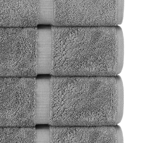 Chakir Turkish Linens 6 Piece Hand Towels, 100% Cotton Luxury Turkish Towels for Bathroom, Soft Absorbent Hand Towel Set, 16 x 30 Inches, Gray - color: Gray
