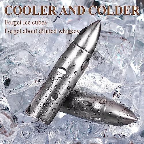 Gifts for Men Dad, Whiskey Stones, Him Husband Boyfriend Gifts for Birthday Anniversary Fathers' Day, Unique Wedding Housewarming Gift for Men Who Have Everything 10pcs - color: Silver - Wooden Barrel