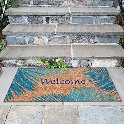 Liora Manne Natura Door Mat - Novelty Designs, Durable Natural Coir & Vinyl Back, Long Lasting Color, Foyers, Porches, Patios & Decks, Welcome, 2' x 3'