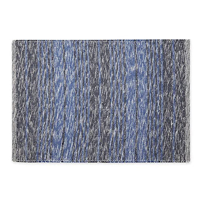 DII Woven Rag Rug Collection Recycled Yarn Variegated Rustic Stripe, 2x3', Nautical Blue - color: Nautical Blue