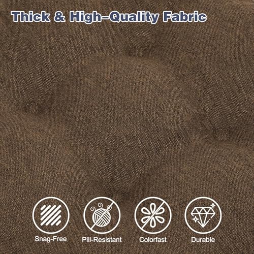 baibu Dining Chair Cushions, Dual-Layer Patent Design Memory Foam Kitchen Chair Cushions, Non-Slip Seat Pads with Ties, 16.5 x 16.5 x 3.5in, 1 Pack, Dark Brown - color: Dark Brown, size: 1 Count (Pack of 1)