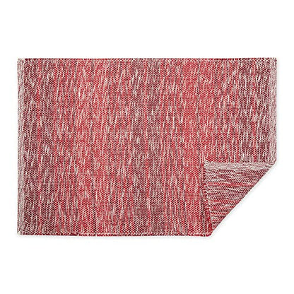 DII Woven Rag Rug Collection Recycled Yarn Variegated Rustic Stripe, 2x3', Barn Red - color: Barn Red