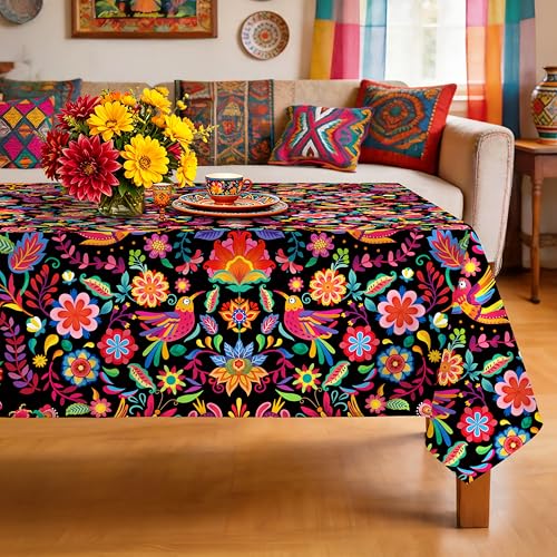 Mexico Tablecloth Waterproof, Cinco de Mayo Table Cloth Rectangle Stain Resistant, Washable Table Cover for Home Kitchen Dining Party Decoration (60×84 Inch) - color: Mexico, size: 84" x 60" (Rectangular)