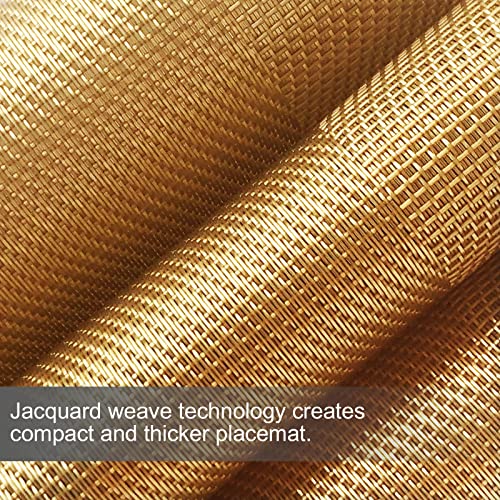 Trophable Placemats Set of 6 Table Placemats Heat Resistant Woven Placemats | Washable PVC Place Mats Woven Vinyl Placemats Non-Slip Stain Resistant Kitchen Table Placemats Easy to Clean