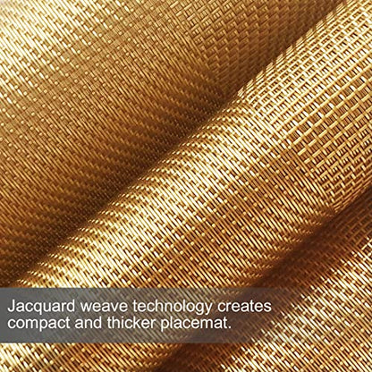 Trophable Placemats Set of 6 Table Placemats Heat Resistant Woven Placemats | Washable PVC Place Mats Woven Vinyl Placemats Non-Slip Stain Resistant Kitchen Table Placemats Easy to Clean