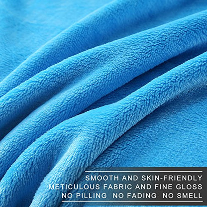 Polar Fleece Blankets Twin Size Light Blue for The Bed Extra Soft Brush Fabric Super Warm Sofa Blanket 66" x 90"(Lake Blue Twin) - color: Lake Blue, size: Twin (90-Inch-by-66-Inch)