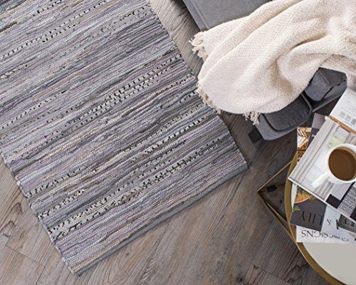 DII Chindi Home Collection Handwoven Multicolor Area Rag Rug, 2 3" x 6', Gray - color: Grey, size: 2'3" x 6' (Rectangular)