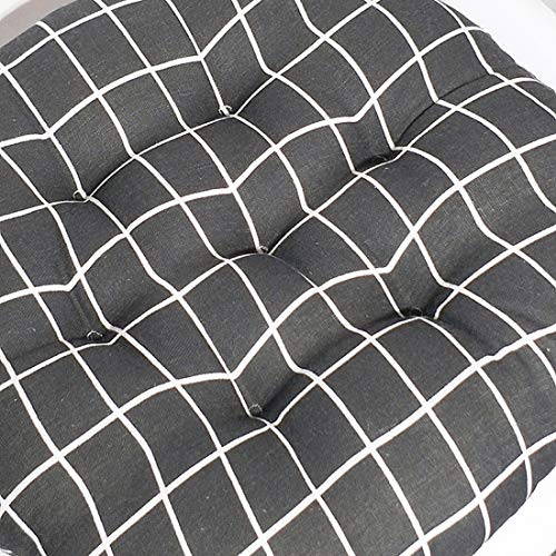 vctops Bohemian Soft Round Chair Pad Garden Patio Home Kitchen Office Seat Cushion Grid Balck Diameter 16" - color: Grid Balck, style: Diameter 16 Inch