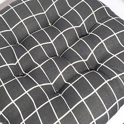 vctops Bohemian Soft Round Chair Pad Garden Patio Home Kitchen Office Seat Cushion Grid Balck Diameter 16" - color: Grid Balck, style: Diameter 16 Inch
