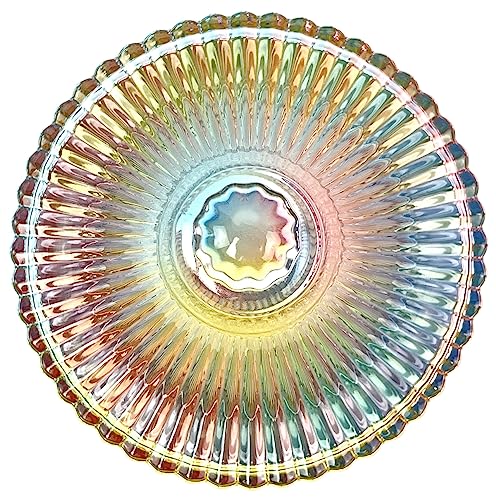 Colorful Crystal Glass Candy Snack Barrel Storage Jar Embossed Luxury Cookie Buffet Canister With Lids Jewelry Box Jar Biscuit Containers - color: Small Yurt