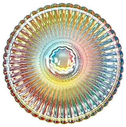 Colorful Crystal Glass Candy Snack Barrel Storage Jar Embossed Luxury Cookie Buffet Canister With Lids Jewelry Box Jar Biscuit Containers - color: Small Yurt
