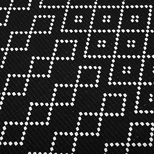 Moroccan Accent Hand Woven Bathroom Rug,Area Rug for Bedroom,Cotton Woven Boho Throw Rug ,Tribal Decorative Throw Rugs for Laundry Hallway Kitchen Sink(2inchx4.2inch,Black&white Rhombus)
