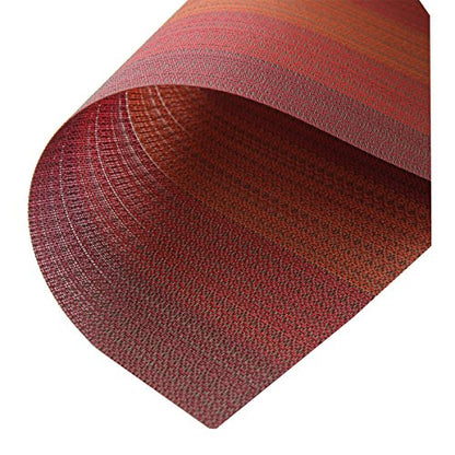 Placemats Washable Easy to Clean PVC Placemat for Kitchen Table Heat-resistand Cross Weave Vinyl Round Table Mats 12x18 inches Set of 6 （Red） - color: Red, size: placemats set of 6
