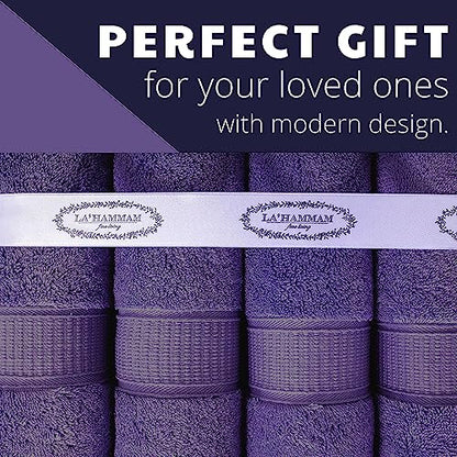 Personalized Towels, Hotel & Spa Quality, Super Soft, Highly Absorbent, Bathroom Sets, 100% Cotton Monogrammed towels 6 Piece Towel Set, Includes 2 Bath Towels, 2 Hand Towels, 2 Washcloths, Purple - color: Purple, size: 6 Piece Towel Set (Bath, Hand, Wash