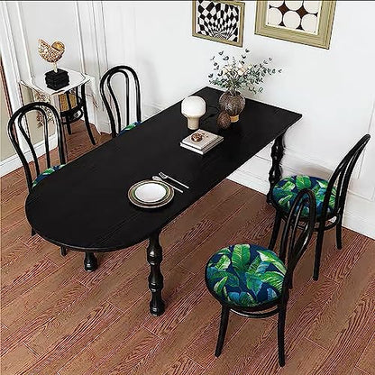 Magpie Fabrics 15" Round Bistro Seat Cushions with Ties, Set of 2, Waterproof All Weather Tufted 4" Thick Patio Chair Pads for Home Garden Dining Metal Stool - Green Lagoon Leaves - color: A Green Lagoon Leaves
