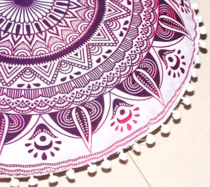 INDIAN CRAFT CASTLE Meditation Floor Pillow Cover, Large Pillows Cover Seating for Adults and Kids, Bohemian Cushion Cover for Fireplace Yoga Living Room Sitting 22 Inches (Pink) - color: Pink