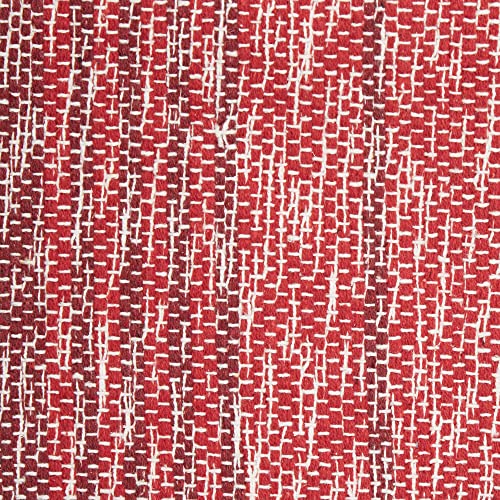 DII Woven Rag Rug Collection Recycled Yarn Variegated Rustic Stripe, 2x3', Barn Red - color: Barn Red