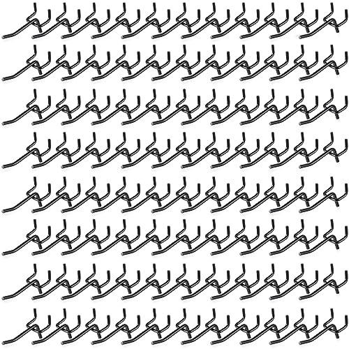 100 Pcs Peg Board Hooks Stainless Steel Pegs,2.8 Inch,Black | Fits 1/8 1/4 Inch Pegboard Holes, Garage Wall Organizer Accessories, Heavy Duty Hanging Pegs for Tools Workshop Displays - color: Black, size: 2 Inch