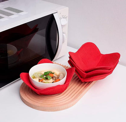 Set of 2 Red Microwave Hot Pads - Pot Holders, Cozies for Food, Ooma, Ramen or Soup Bowl Cozy, Kitchen Gadgets - color: Color 10