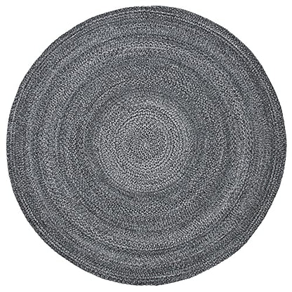 SAFAVIEH Cape Cod Collection Area Rug - 5' Round, Charcoal, Handmade Braided, Ideal for High Traffic Areas in Living Room, Bedroom (CAP224H) - color: Charcoal, size: 5' (Round)