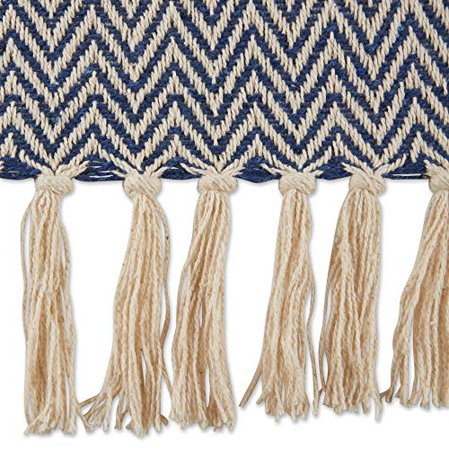 DII Chevron Throw Collection Handloomed Cotton, 50x60, French Blue - color: French Blue, size: 50x60"