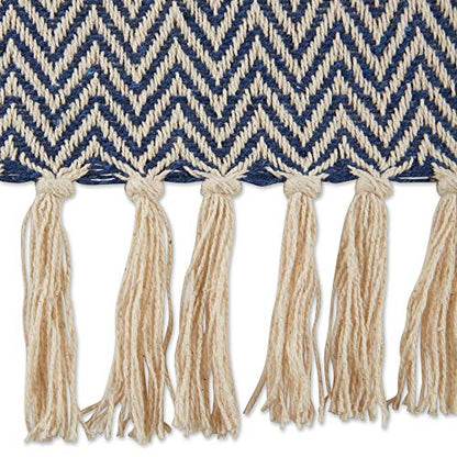 DII Chevron Throw Collection Handloomed Cotton, 50x60, French Blue - color: French Blue, size: 50x60"