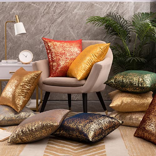 Deeprove Throw Pillow Cover Both Sides Sparkle Foil Print, Bronzing Velvet Hidden Zipper Closure Accent Pillow Cushion Case for Bedroom, Living Room, Sofa, Square 20 x 20 Inches, 1 Pack, Navy Blue - color: Navy Blue, size: 20" x 20" (Pack of 1)