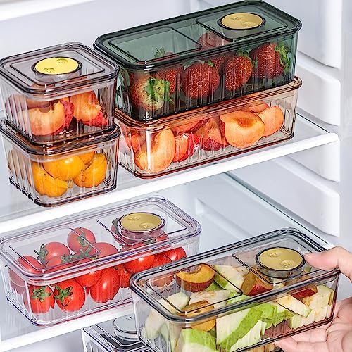 Divided Serving Dish with Lids & Handles, Clear Appetizer Tray Serving Platter with 5 Removable Stackable Snack Bowls for Fruit Candy Nuts Snacks Chips and Dips (Grey) - color: Gray