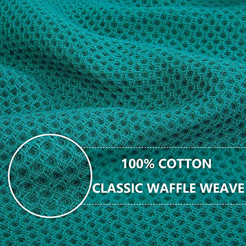 100% Cotton Waffle Weave Kitchen Dish Cloths, 6 Pack Ultra Soft Absorbent, Quick Drying Dish Towels, 6x6 Inches, Dish Rags for Drying Dishes & Daily Kitchen Use (Cyan) - color: Cyan