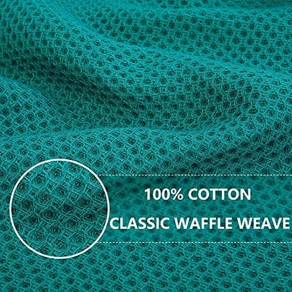 100% Cotton Waffle Weave Kitchen Dish Cloths, 6 Pack Ultra Soft Absorbent, Quick Drying Dish Towels, 6x6 Inches, Dish Rags for Drying Dishes & Daily Kitchen Use (Cyan) - color: Cyan
