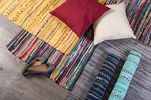 DII Chindi Home Collection Handwoven Multicolor Area Rag Run, 20x31.5, Gray - color: Grey, size: 1'8" x 2'8" (Rectangular)