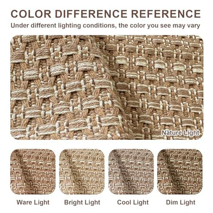 Tan Brown Faux Jute Runner Rug 2x6 ft,Braided Rubber Backed Hallway Rug | Non Slip Washable Neutral Runner Mat for Entryway,Kitchen,Bathroom and Indoor hallway - size: 2' x 6' (Rectangular)