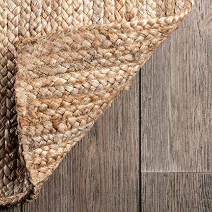 Nuloom Rigo Handmade, Natural, 8'6" x 11'6", Hand Woven, Farmhouse, Jute, Soft and Textured, High Traffic, Stain Resistant, Easy Clean, Durable Area Rug for Bedroom, Living Room, Dining, Den, Foyer - color: Natural, size: 8'6" x 11'6" (Rectangular)