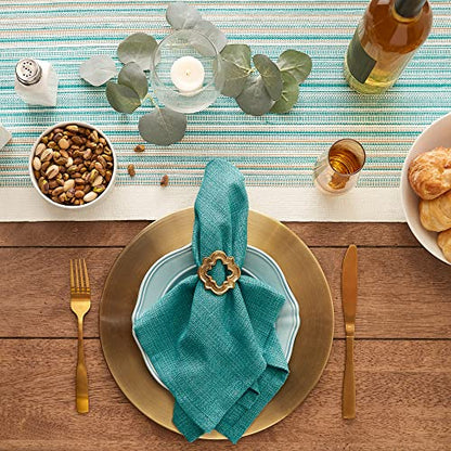 DII Variegated Tabletop Collection, Napkin Set, 20x20, Teal, 6 Piece - color: Teal, size: 20" x 20" (Set of 6)
