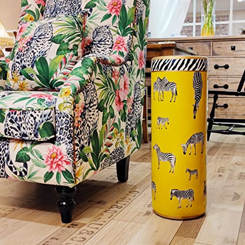 24" H Zebra Ceramic Umbrella Stand Entryway Umbrella Cane Holder | Umbrella Racks Porcelain Ceramic Umbrella Holder Modern Style Floor Vase for Storing Canes Walking Sticks for Entryway Indoor