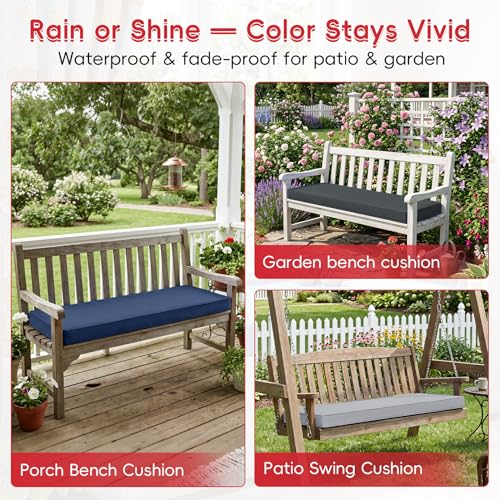 Custom Bench Cushion for Window Seat, Dining Nook & Entryway Bench - Made to Your Exact Size, Indoor/Outdoor Seat Cushion with High Density Foam