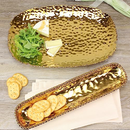 Pampa Bay Golden Millennium 14 x 9-inch Serving Platter, Gold - color: Gold