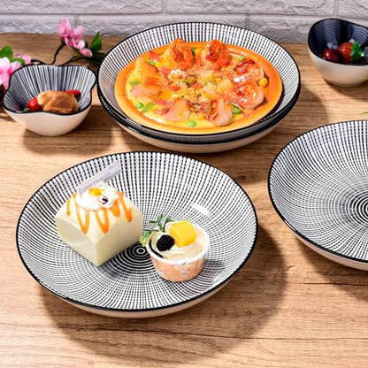 8" Ceramic Dinner Plate - Porcelain Dinnerware - Kitchen & Dining Tableware - Set of 4 (TK) - color: TK