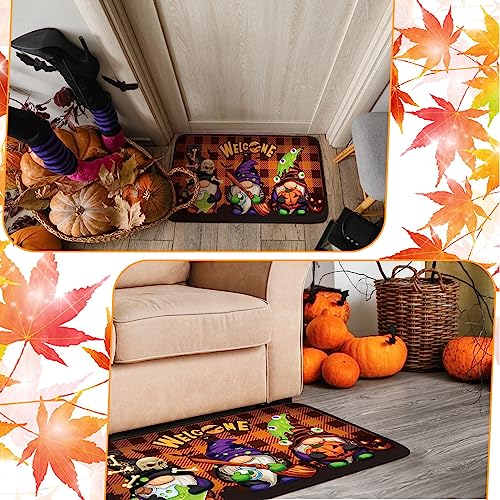 Zhanmai 3 Pcs Gnome Welcome Door Mat, Fall Halloween Christmas | 27.6 X 17.7 Inch Nonslip Rubber Backing, Rugs for Front Door Entryway Porch, Thanksgiving Harvest Home Decor with Gnomes