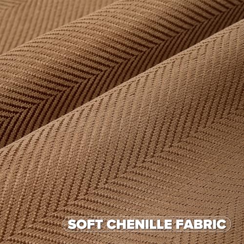 FUTEI Pack of 2 Chenille Throw Pillow Covers 20x20 Inch, Rust | Elegant Herringbone Textured Design,Side Hidden Zipper,Machine Washable,Pill-Resistant,Colorfast,Insert Not Included. - color: Rust, size: 20" x 20" (Pack of 2)