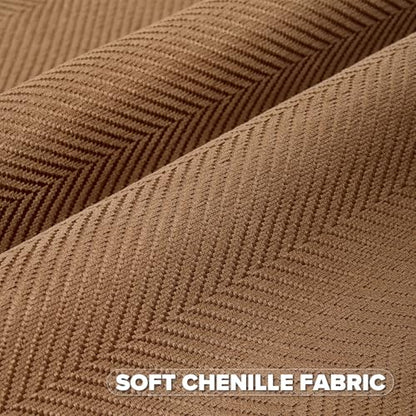 FUTEI Pack of 2 Chenille Throw Pillow Covers 16x16 Inch, Rust | Elegant Herringbone Textured Design,Side Hidden Zipper,Machine Washable,Pill-Resistant,Colorfast,Insert Not Included. - color: Rust, size: 16" x 16" (Pack of 2)