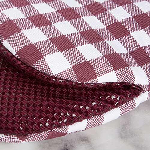 KitchenAid Gingham Mini Oven Mitt 2-Pack Set, Beet, 5.5"x8" - color: Beet
