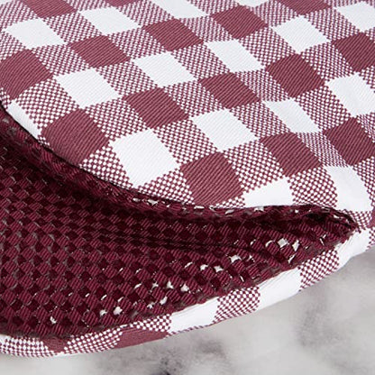 KitchenAid Gingham Mini Oven Mitt 2-Pack Set, Beet, 5.5"x8" - color: Beet