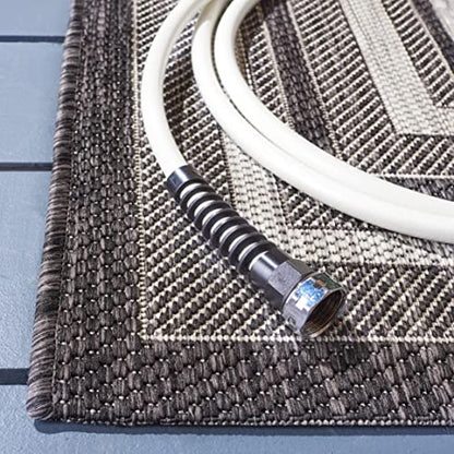 SAFAVIEH Courtyard Outdoor Accent Rug 2'3"x5', Light Grey CY8475-37612 - color: Light Grey/Black, size: 2'3" x 5' (Rectangular)