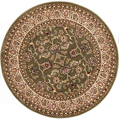 Well Woven Barclay Sarouk Green Traditional Area Rug 5'3" Round - color: Green, size: 5'3" (Round)