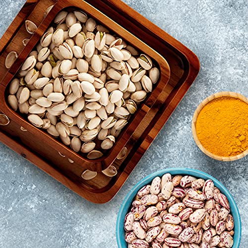 FANATU Wood Pistachio Snack Bowl with Shell Storage, Double Dish Nut Bowl | Magnetic Removable Lid Creates A Convenient Nut Serving Tray For Quick Refills, Cleanup, Movie Nights And Parties - color: Brown