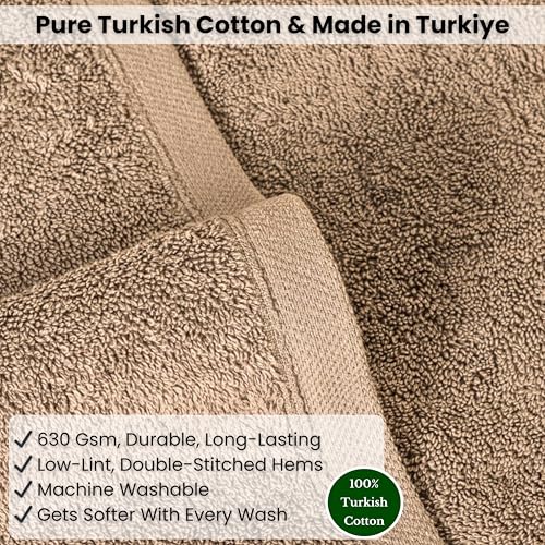 SALBAKOS Luxury 100% Turkish Cotton Bath Sheet 40x80 in (1-Piece, Taupe) | Extra Large Jumbo Oversized Bathroom and Beach Towel, Super Soft Highly Absorbent Thick Premium Hotel Quality, Made in Turkey - color: Taupe, size: Jumbo Bath Sheet