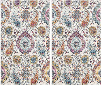 Safavieh Madison Collection 2'3" x 4' CreamMulti MAD600B Boho Chic Glam Paisley Non-Shedding Entryway Living Room Foyer Bedroom Kitchen Accent Rug (Pack of 2) - size: 2'3" x 4' (Rectangular) (Pack of 2)