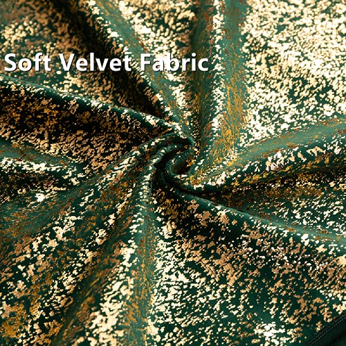 Deeprove Throw Pillow Cover Both Sides Sparkle Gold Foil Print, Soft Velvet Hidden Zipper Closure Accent Pillow Cushion Case for Bedroom, Living Room, Sofa, Square 20 x 20 Inches 1 Pack, Dark Green - color: Dark Green, size: 20" x 20" (Pack of 1)